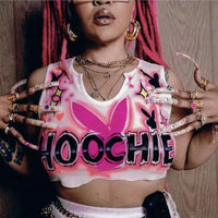 Sexy Letter T Shirts Fashion Cropped Top Printed Sweatshirts Streetswear 2023 Summer Clothes Women Y2K Graphic Tank Tops Tees SS69 21.69 Pink / M