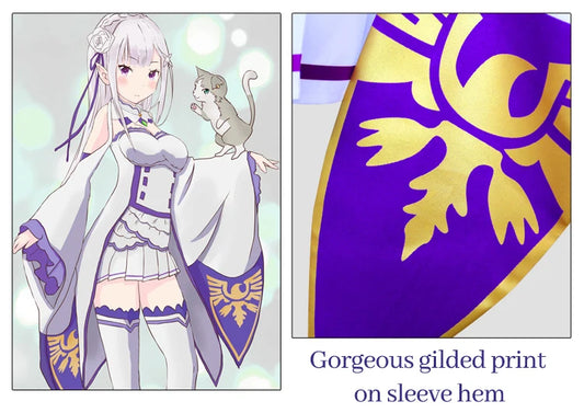 SS69 Emilia Cosplay Costume Set for Women - Anime Dress with Headdress