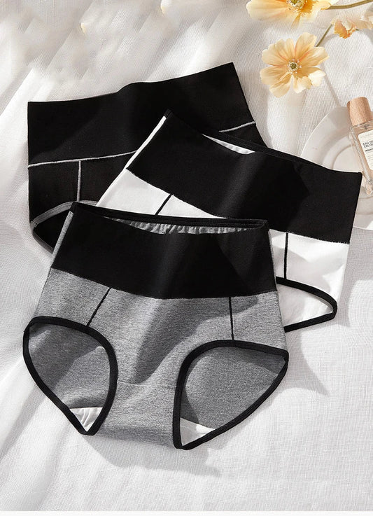 3Pcs/Set Cotton Women's Panties High Waist Body Shaper Underwear Plus Size M-4XL Underpants Soft Panty Slimming Female Briefs SS69