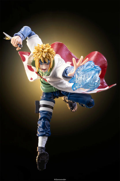 Handmade 1/12 NARUTO The Fourth Hokage Namikaze Minato SHF 2.0 Cloth Cloak Accessory Anime Action Figures Body Model Toys SS69