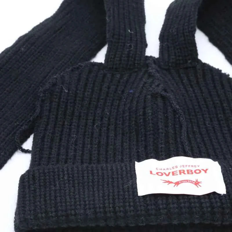 Long fox Ears Knitted Hat Men Women Rabbit Ear Warm Crochet Beanies Kpop Hip Hop Hat Winter Skullies Cap Y2k Christmas Gifty