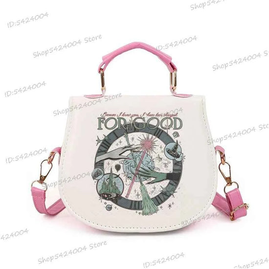 Classic Wicked Change for Good Women Crossbody Bag Fashionable Cartoon Witch's Wand Zipper Shoulder Bag Girl Funny Handbag Gift