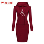 Ladies Dress Autumn Women Hooded Dresses Hoodies Women Sweatshirts Women Hoodies Dress Tops Ladies Clothing