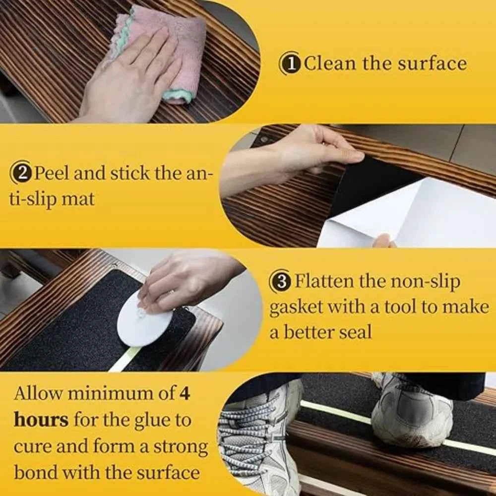 10pcs Non Slip Grip Tape with Glow in Dark Stripe High Friction Deck Grip Tape Strips Anti Skid Tape for Steps Outdoor Basement