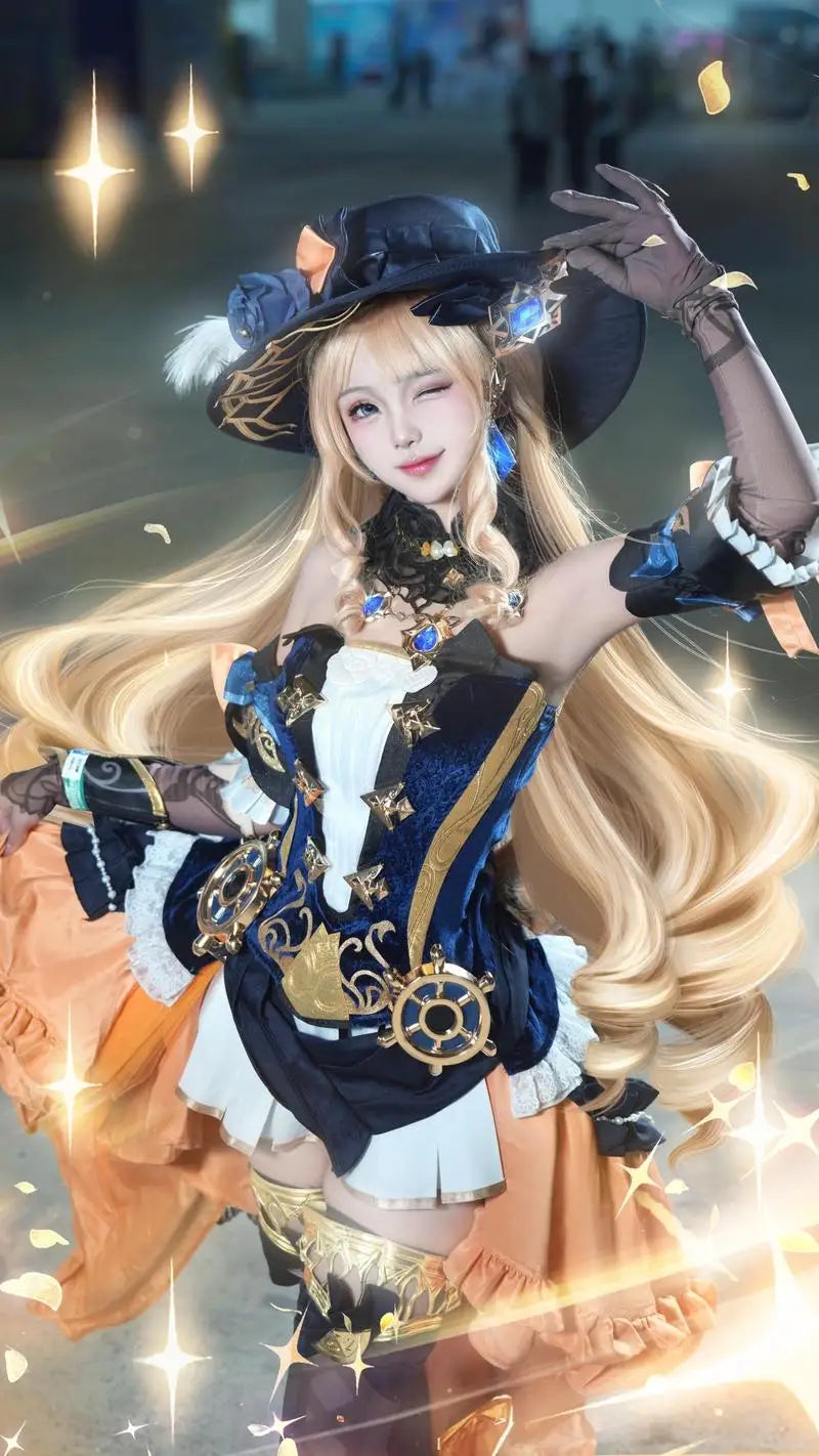 Navia Anime Cosplay Costume Dress with Wig for Women