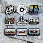 Vintage Cassette Tape Enamel Brooch Pin Retro 80s 90s