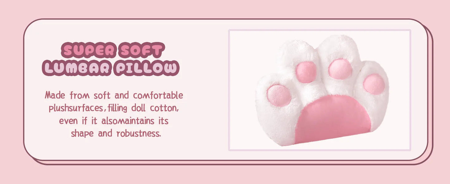 Pink Gaming Chair Cute with Cat Ears and Cat Paw Lumbar Cushion, Ergonomic Computer Chair for Girl with Footrest and Headrest SS69