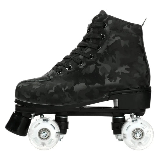 Double-Row Roller Skates Beginner Women Men Outdoor Skating 4 Wheels Skate Shoes Size 37 38 39 40 41-45 Flashing Quad Sneakers SS69