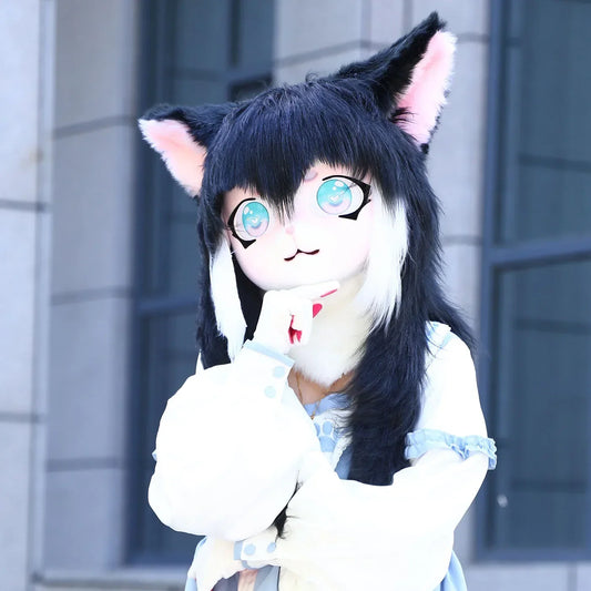 Kig Furry Mask Plastic Headbase for Cosplay Costume Adult Unisex
