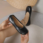 Women's Split-Toe Tabi Ballet Flats, Soft Leather Slip-On
