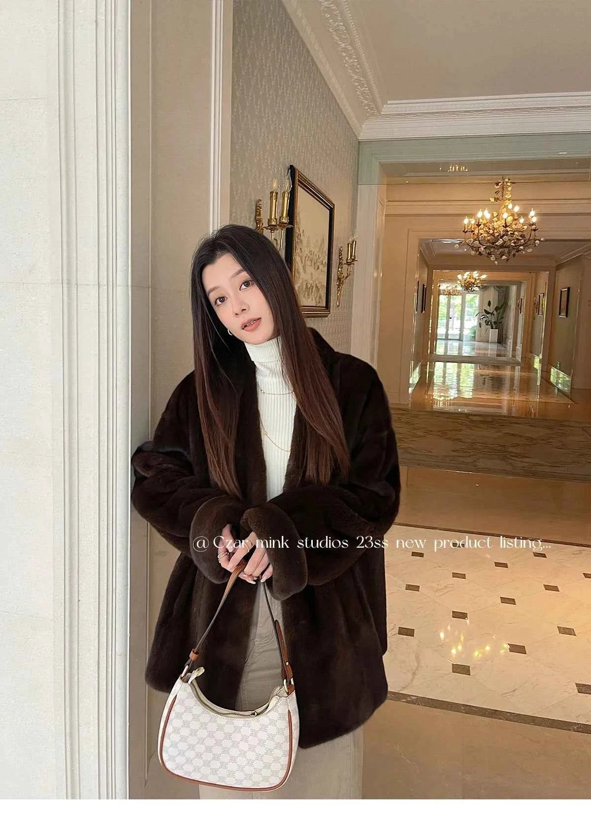 Winter Womens Real Mink Fur Coat High Quality V-neck Fur Jackets for Women New in Outerwears Luxury Clothes 2024 шуба женская