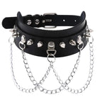 1Pc Harajuku Gothic Spike Rivet Star Necklaces Collares Hip Hop Rock Black Bowknot PU Lace Leather Sexy Y2K Girl Choker Jewelry SS69 9.69 W4604