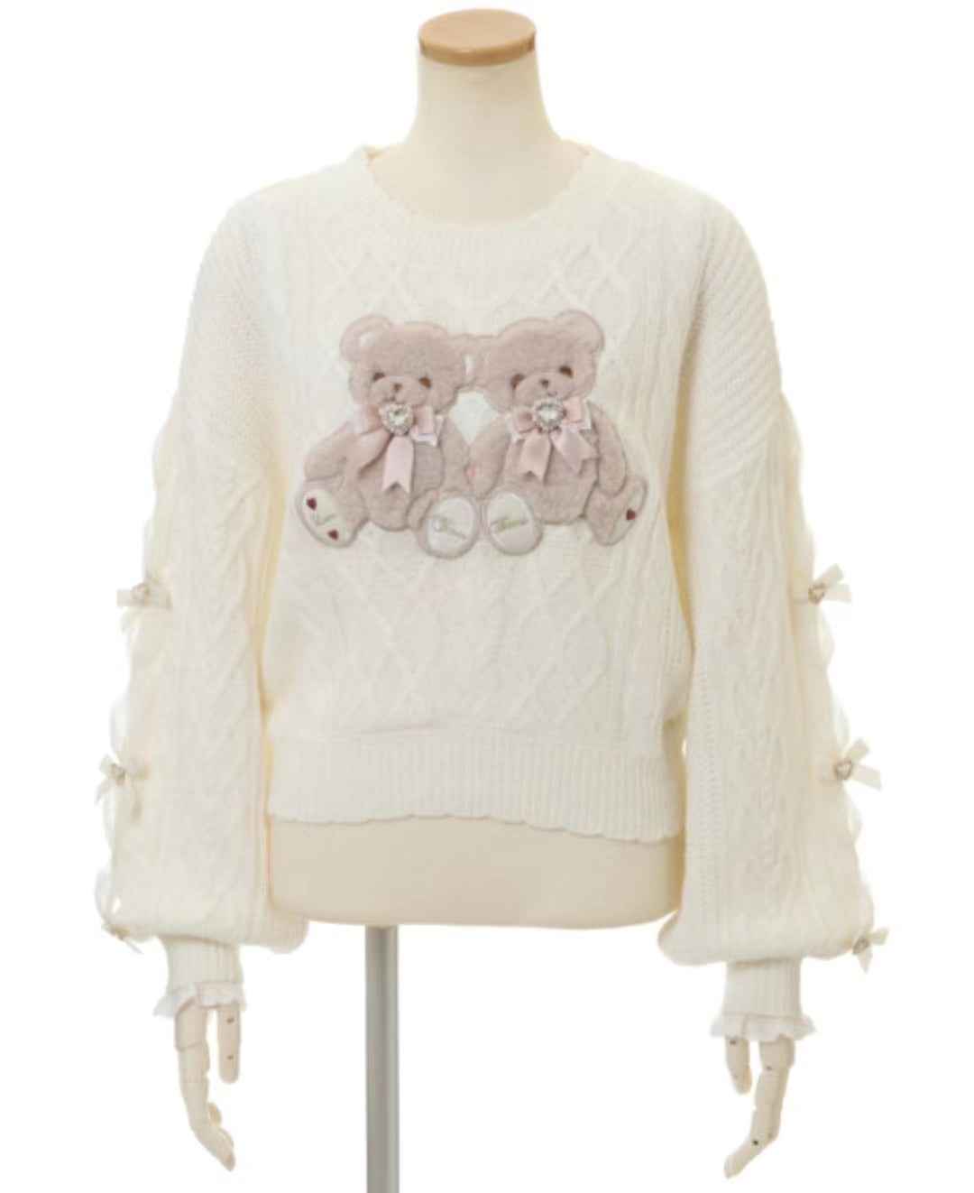 Mine Style Autumn and Winter Classic Cartoon Bear Sweater Lady Girls Sweet Round Neck Loose Sweater Japanese Liz Knit Tops