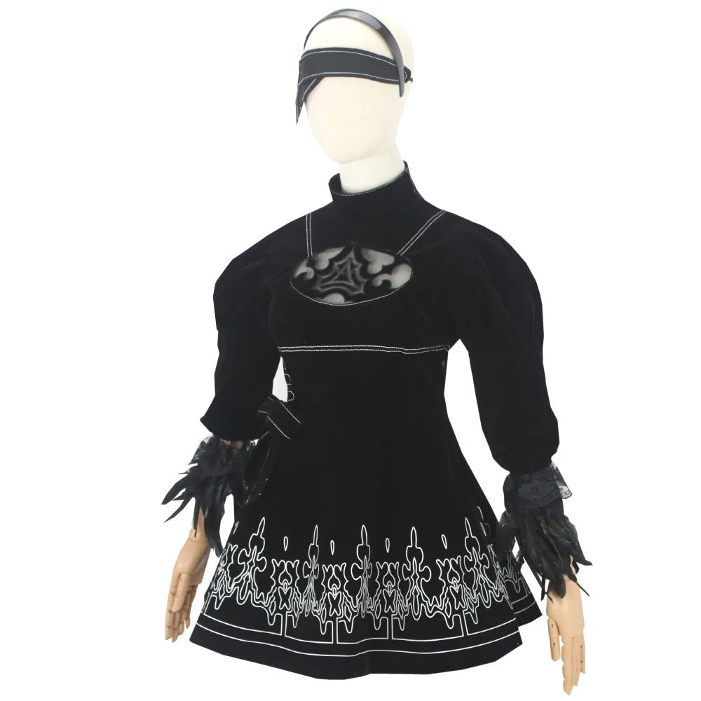 8PCS Nier Automata Cosplay Costume Yorha 2B sexy Outfit Games Suit Women Role Play Costumes Girls Halloween Party Fancy Dress SS69