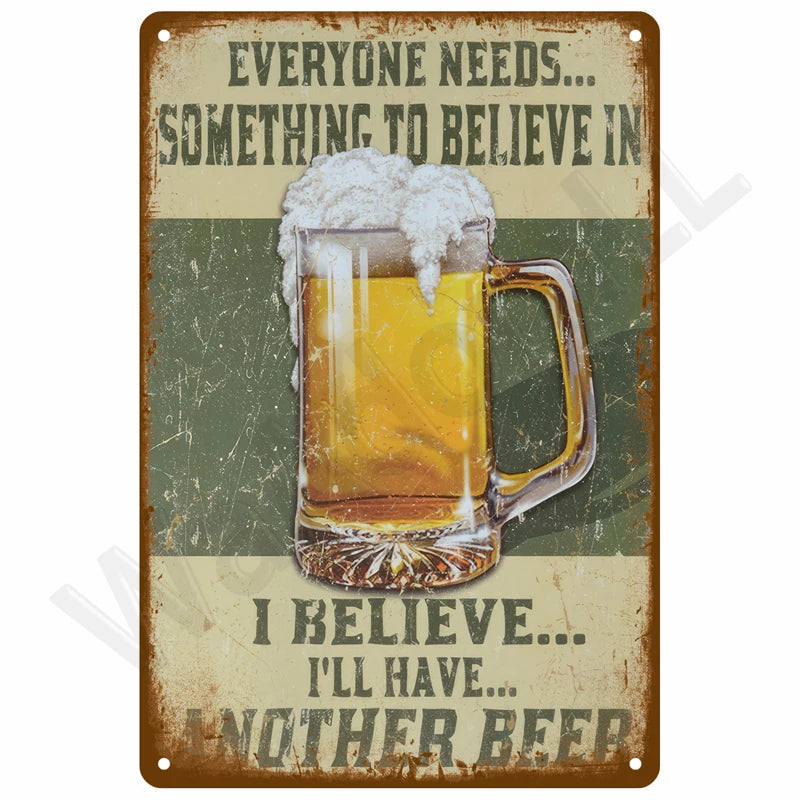 Vintage Metal Tin Sign 20x30cm Retro Wall Art for Home Bar