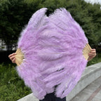 Large Ostrich Feather Fan 130cm - Carnival & Stage Performance