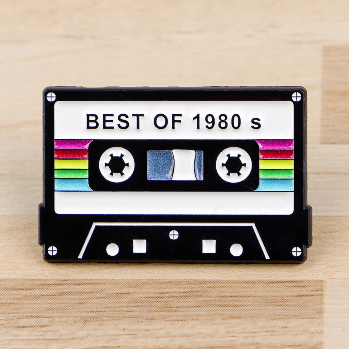 Vintage Cassette Tape Enamel Brooch Pin Retro 80s 90s