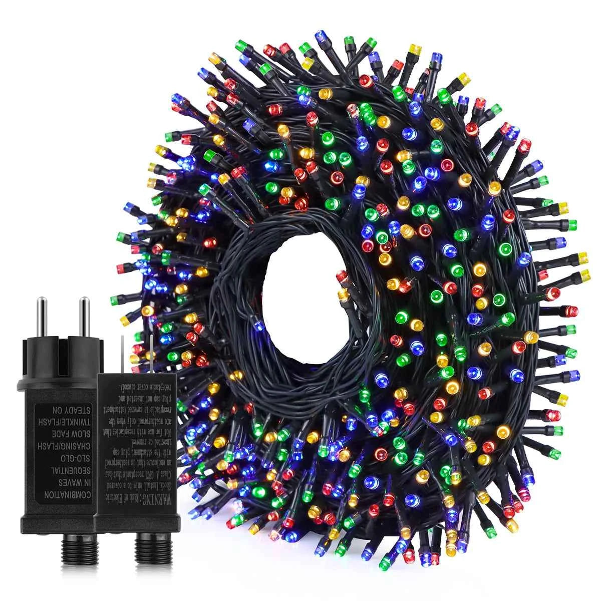 Christmas Decor Lights for Home Village 2024 24V LED String 20m 30m Fairy Garland for Chrismas Tree Country Yard Garden Wedding
