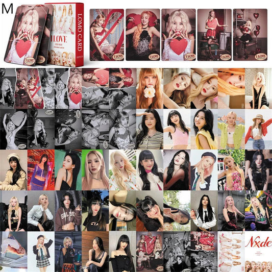 KPOP 55cards/set (G) I-DLE Album Card I FEEL Album GIDLE Ye Shuhua MINNIE Printed Photo Card LOMO Card Gift For Girls Collection SS69