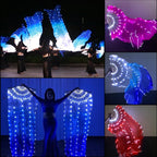 150cm Long Silk Veil Fan With LED Light Bamboo Silk Fan Practice and Stage Performance Dance Costumes Belly Dance Accessories SS69