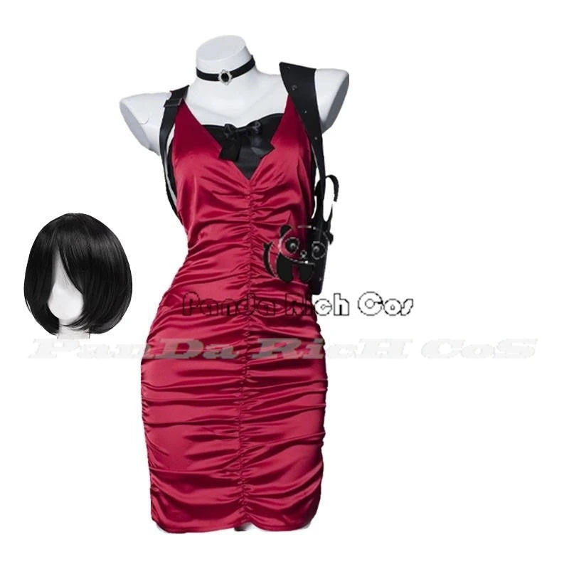 Ada Wong Resident Evil Red Cheongsam Cosplay Dress for Women