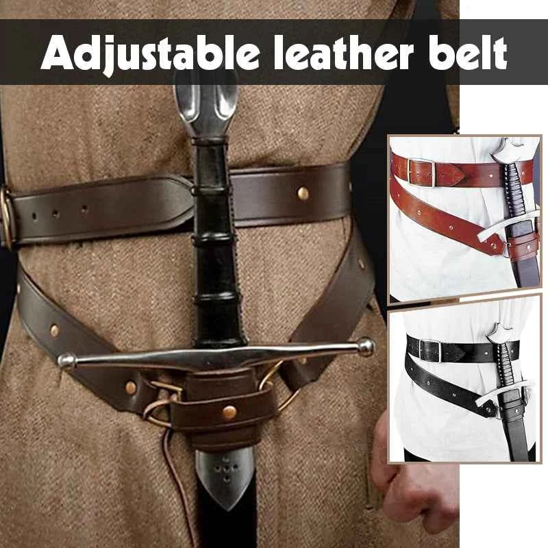 SS69 Medieval Renaissance Sword Holder Adjustable PU Leather Waist Belt