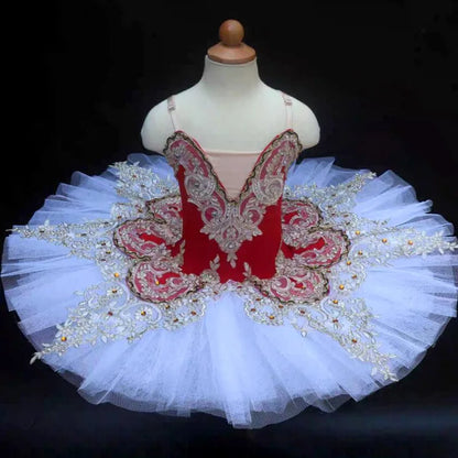 SS69 Girls Ballet Tutu Dress with Hard Mesh Skirt for Dance Performance