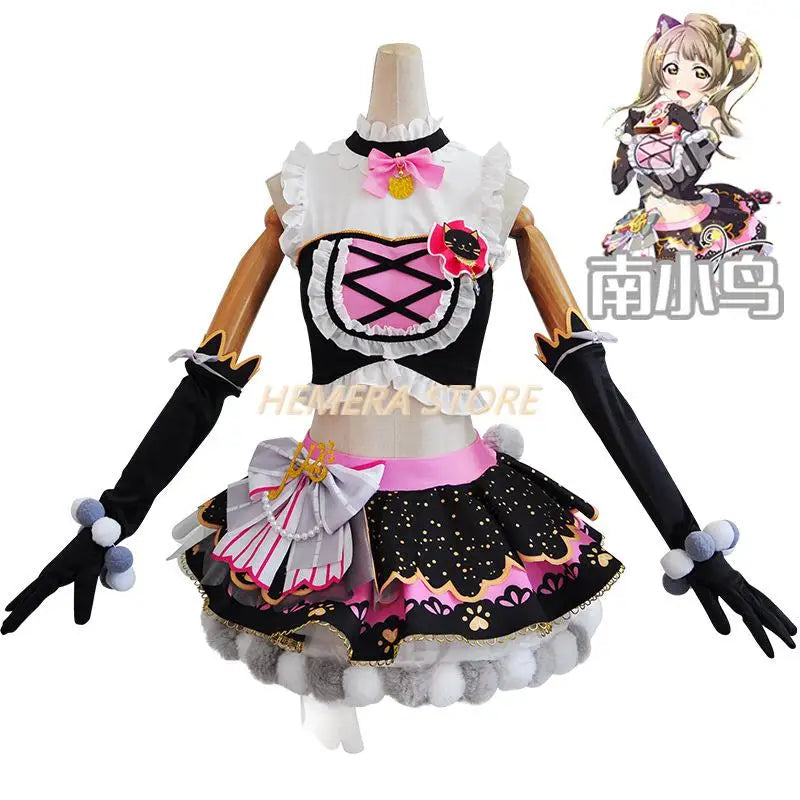 In Stock Anime LoveLive Cat Twin Tail Arcade Game 9 Characters Cosplay Costume Tojo Nozomi Nico Honoka Umi Rin Maki Eli Full Set - SS69