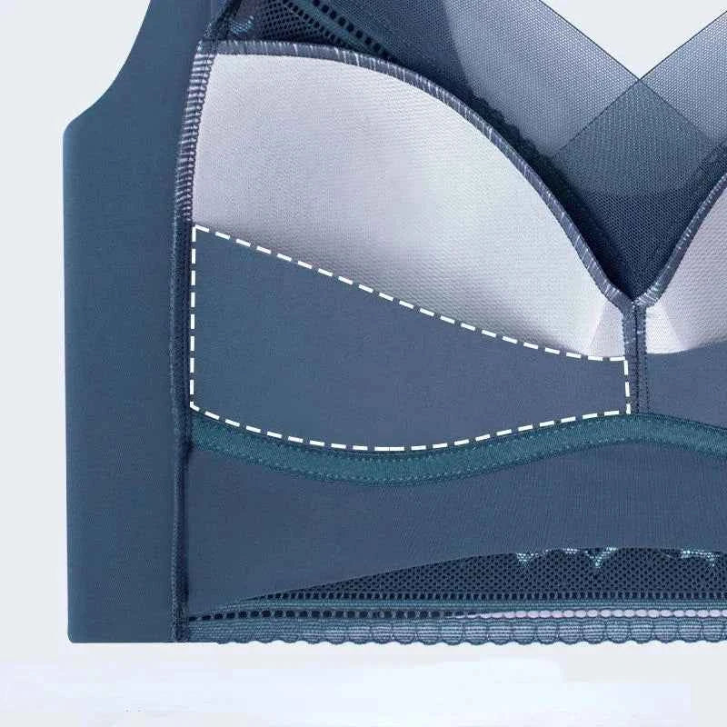 L-6L Women Large Bra Push Up Ice Silk Seamless Upper Bralette Lace Wireless Summer Bras Top Lingerie Underwear Brasieres Mujeres