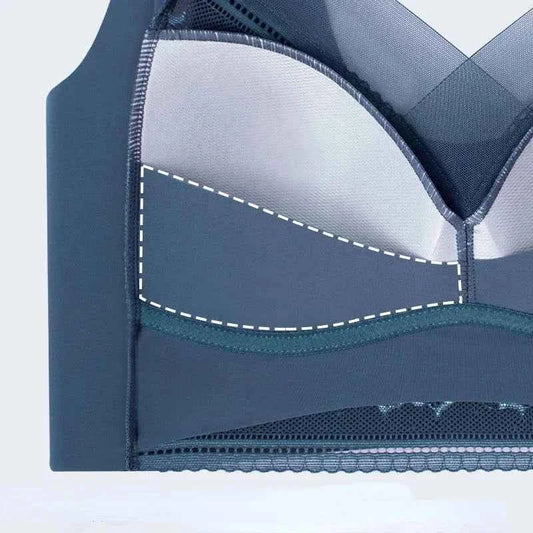 L-6L Women Large Bra Push Up Ice Silk Seamless Upper Bralette Lace Wireless Summer Bras Top Lingerie Underwear Brasieres Mujeres