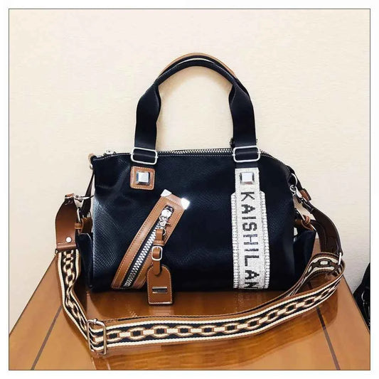 2022 New Female Fashion Brand Shoulder Bag Luxury Vintage Leather Handbag Women Medium Size Daily Work Boston Bag Messenger Bags