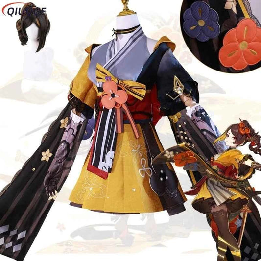 Chiori Cosplay Costume Wigs Boots Shoes Metal Accessories Women Costume Full Set Carnival Party Costume