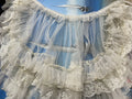 Women's Lace Mesh Short Shawl Poncho - Open Front Ruffled Collar
