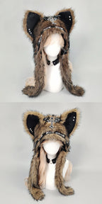 Cat Ear Hat, Punk Style Rock Autumn and Winter Warm Hat, Dark Gothic Style Winter Plush Hat