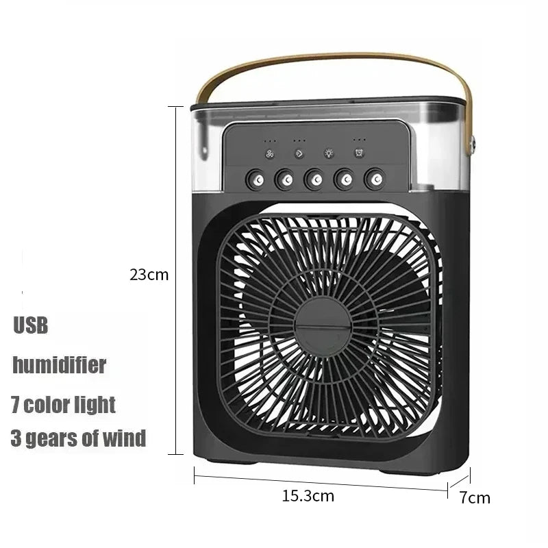 New 3 In 1 Fan AIr Conditioner Household Mini Air Cooler LED Night Light Portable Humidifier Air Adjustment Fan Office Home Fan SS69