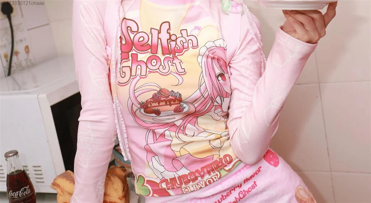 Subcultural Spicy Girl Clothes Cute Bottom Tee Shirt Y2k Harajuku Anime Slim Long Sleeve T-shirts Women Cartoon Pink Crop Tops SS69