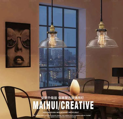 The Nordic Loft Modern Bedroom Pendant Lamp with Clear Gray Amber Vintage Pendant Lights Dining Glass Hanging Light Fixtures