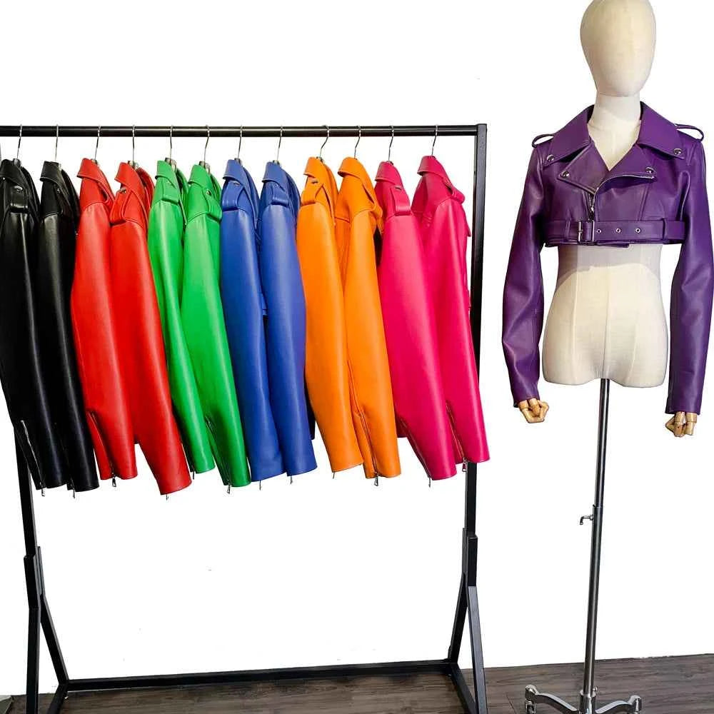 Real Leather Jacket 2022 Autumn Ladies Colorful Genuine Leather Top Short