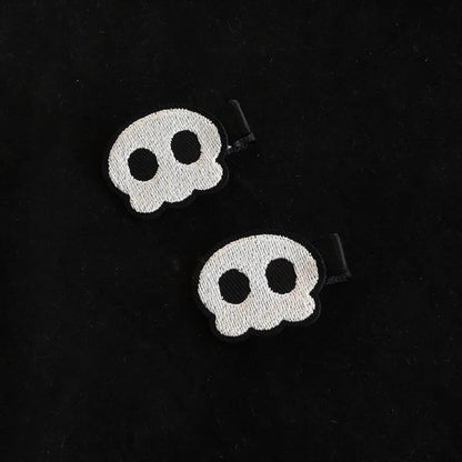 1 pair Gothic Loli Black Sweet Cross Love Hair Clip Skull Punk Hairpin Hot Girl Y2K Harajuku Earth Cool Hair Accessories SS69 6.69 1 pair 2