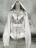 ey Zipper Hoodie ex Loose Lazy Sle High Street Retro American Letter Print Long Sve Sweatirt Autumn Winter Coat SS69