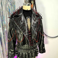 Women's Y2K Goth PU Leather Jacket with Spikes