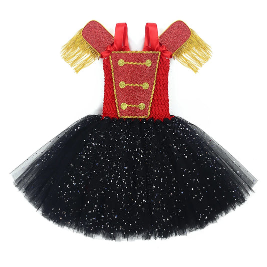 SS69 Nutcracker Soldier Tutu Dress for Girls, Halloween Christmas Costume