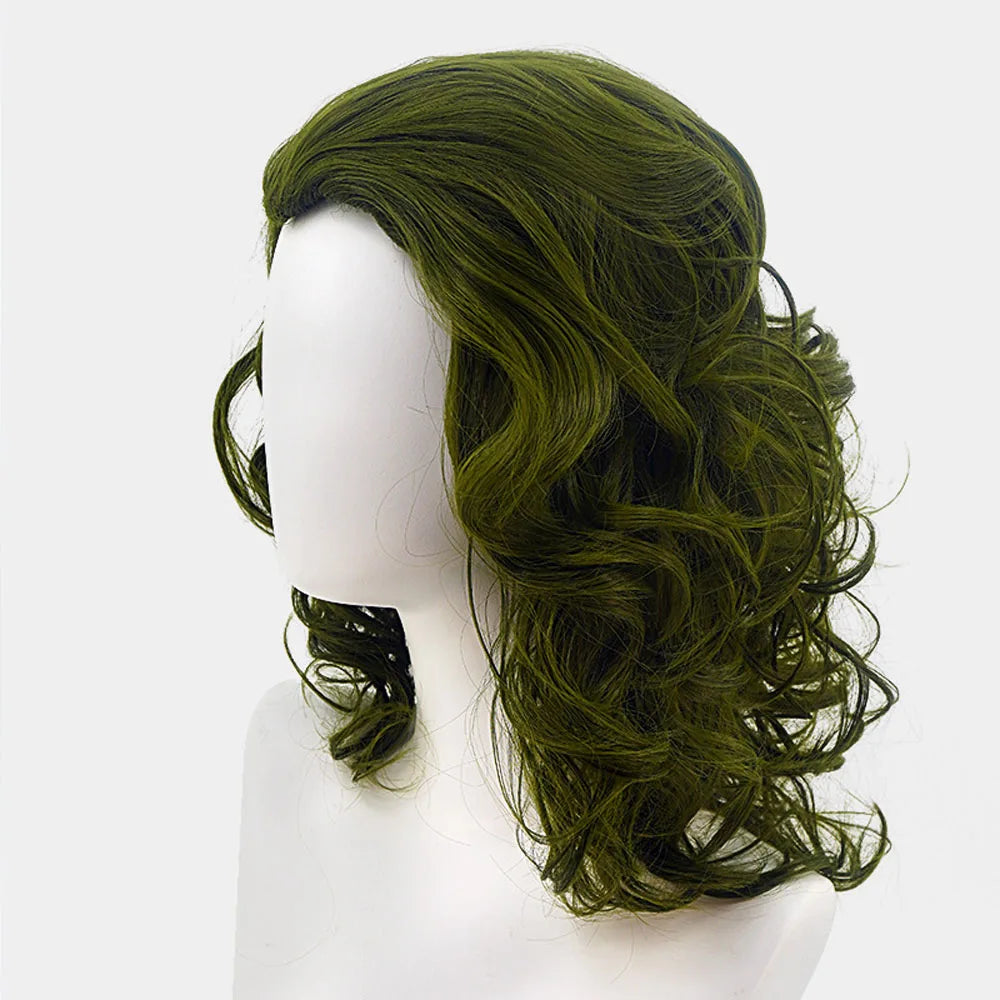 Joker Cosplay Wig: 35cm Curly Green High-Temperature Fiber