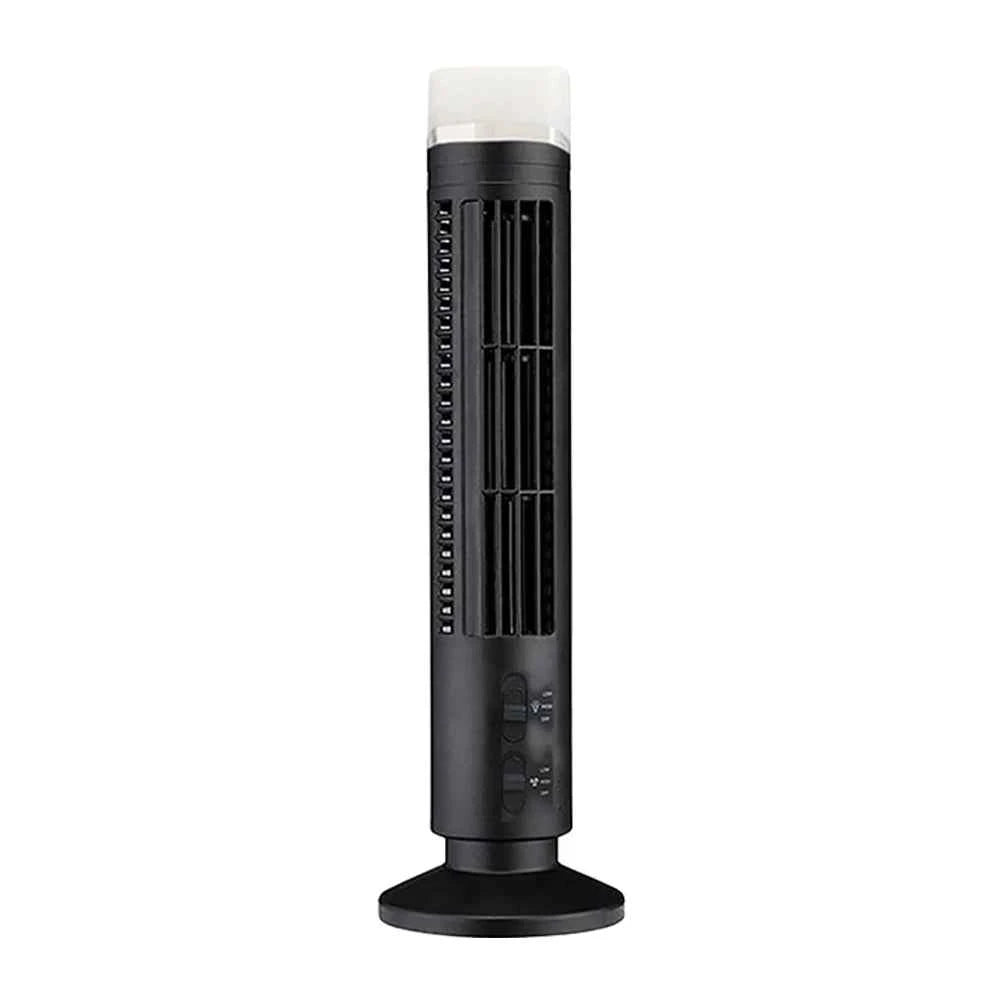 LED Tower Fan Bladeless Tower Fan 90 Degree Oscillating Quiet Portable USB Electric Desk Fan with Light for Home Bedroom Office