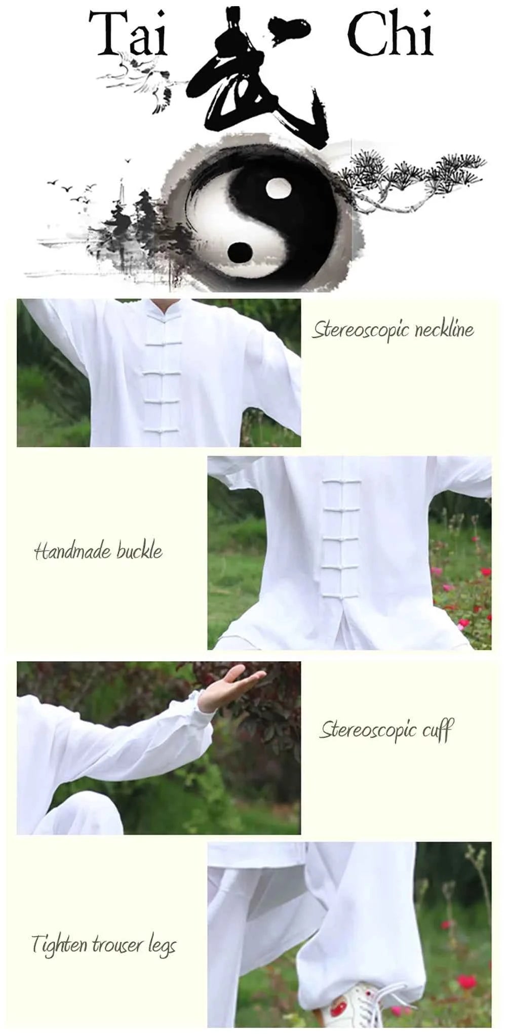 Chinese Tai Chi Uniform Cotton Wushu Kung Fu Clothing Kids Adults Martial Arts Wing Chun Suit Taichi Performance Tang Suit Taiji