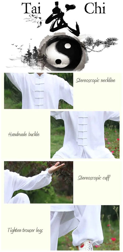 Chinese Tai Chi Uniform Cotton Wushu Kung Fu Clothing Kids Adults Martial Arts Wing Chun Suit Taichi Performance Tang Suit Taiji