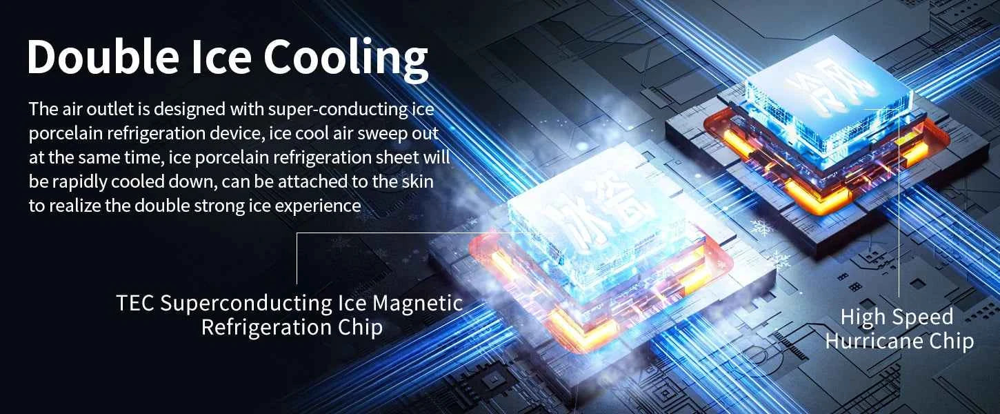 Outdoor Portable Mini Fan Handheld Fan with LED Display Semiconductor Refrigeration 100 Wind Speeds USB Rechargeable Battery Fan