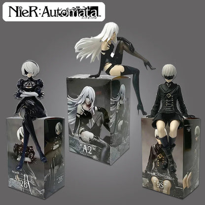 Nier Automata 2B A2 9S Sitting Position Game Figure Mechanical Lifeform Statue Collection Desktop Decoration  Toys Gifts SS69