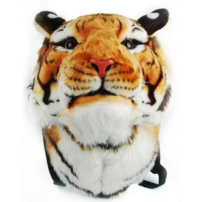 3D Animal Design Backpack for Girl Tiger Lion Leopard Panda Fur School Bags Women Chain Clutch Crossbody Shoulder Bags Purse