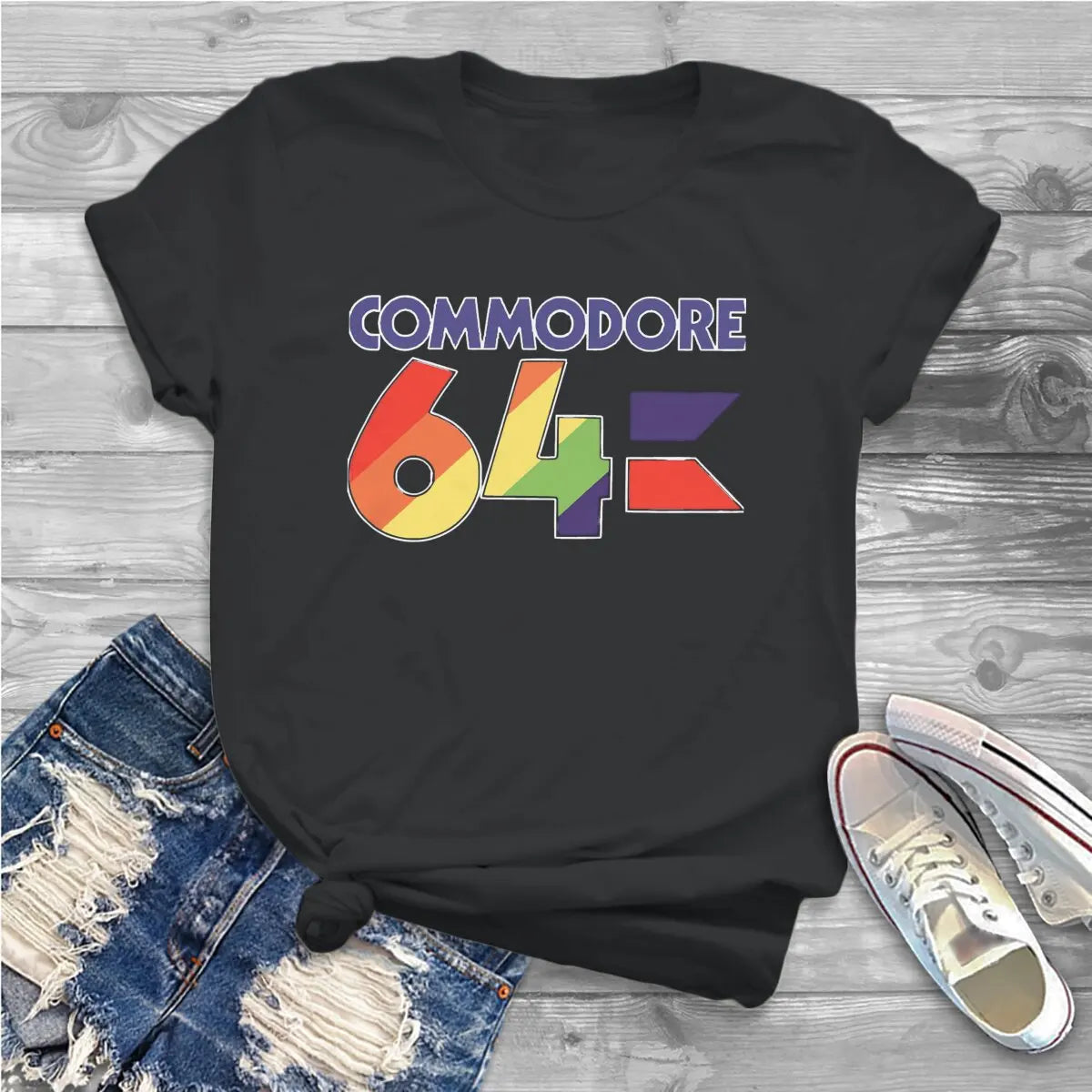 Colorful O Neck TShirt Commodore 64 Computer Fabric Original T Shirt Woman's Tops 5XL Fluffy SS69